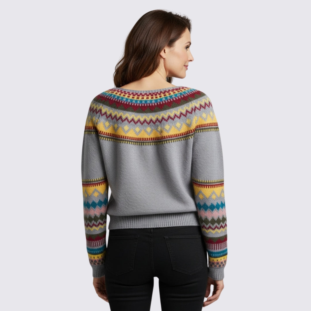 Ladies' Jumper with Norwegian Pattern - Norwegian Jumper - Winter