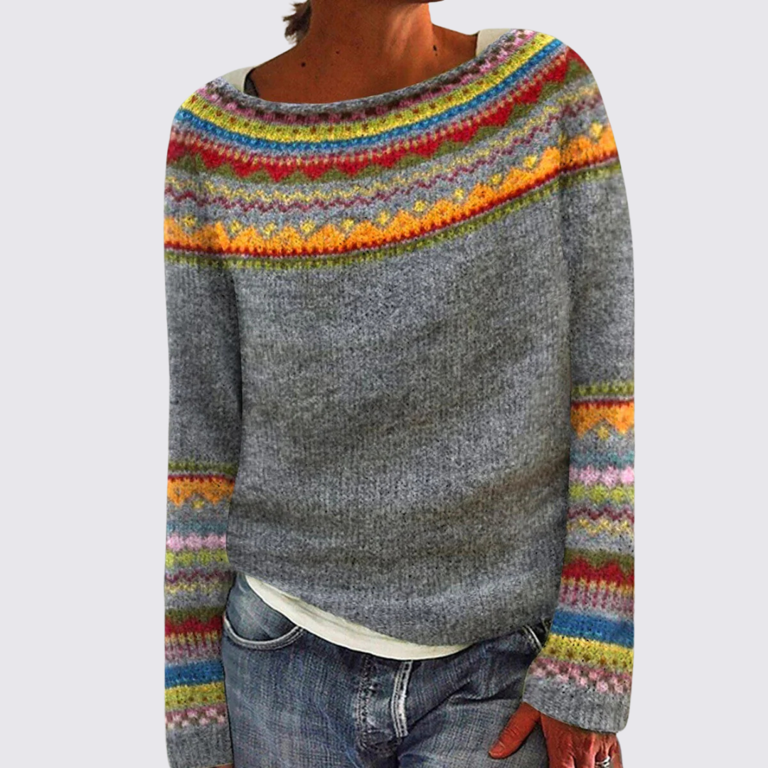 Ladies' Jumper with Norwegian Pattern - Norwegian Jumper - Winter
