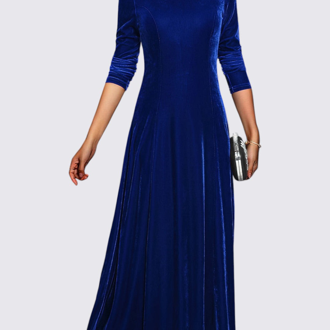 Ladies' Velvet Dress – Long Sleeves – Straight Cut