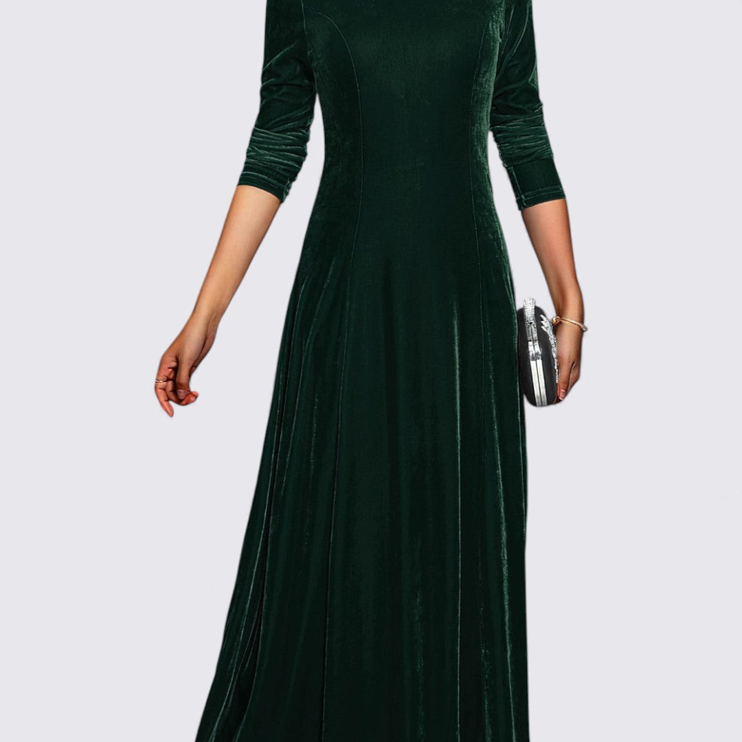 Ladies' Velvet Dress – Long Sleeves – Straight Cut