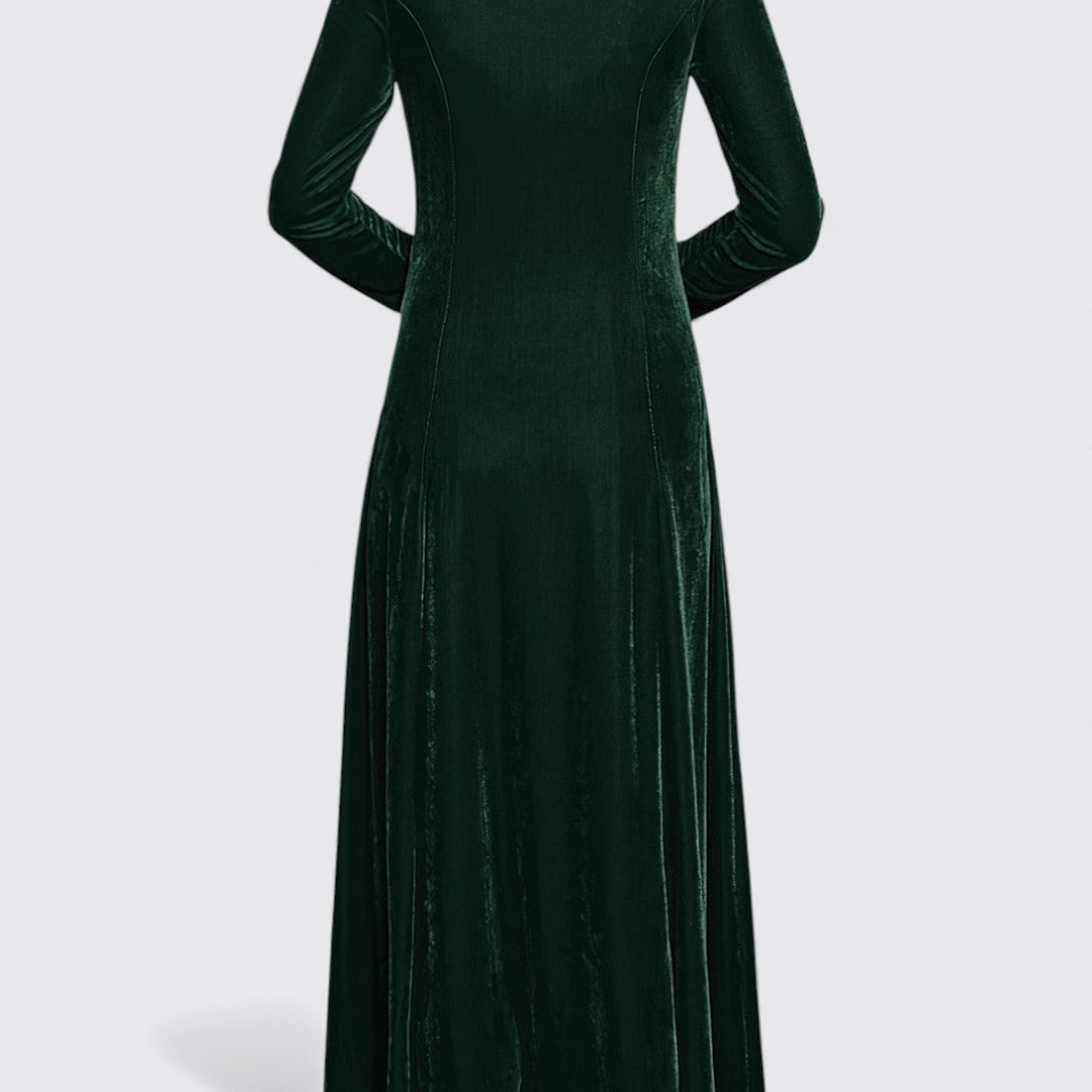 Ladies' Velvet Dress – Long Sleeves – Straight Cut