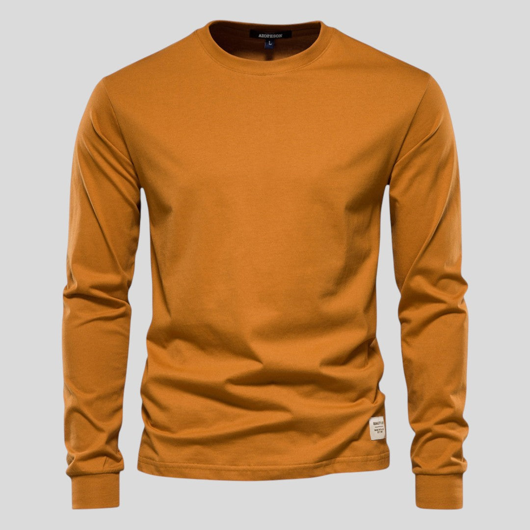 Men's Round Neck Jumper - Fitted Jumper - Long Sleeves