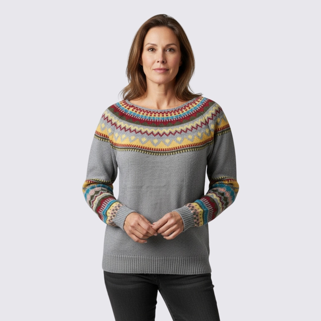 Ladies' Jumper with Norwegian Pattern - Norwegian Jumper - Winter