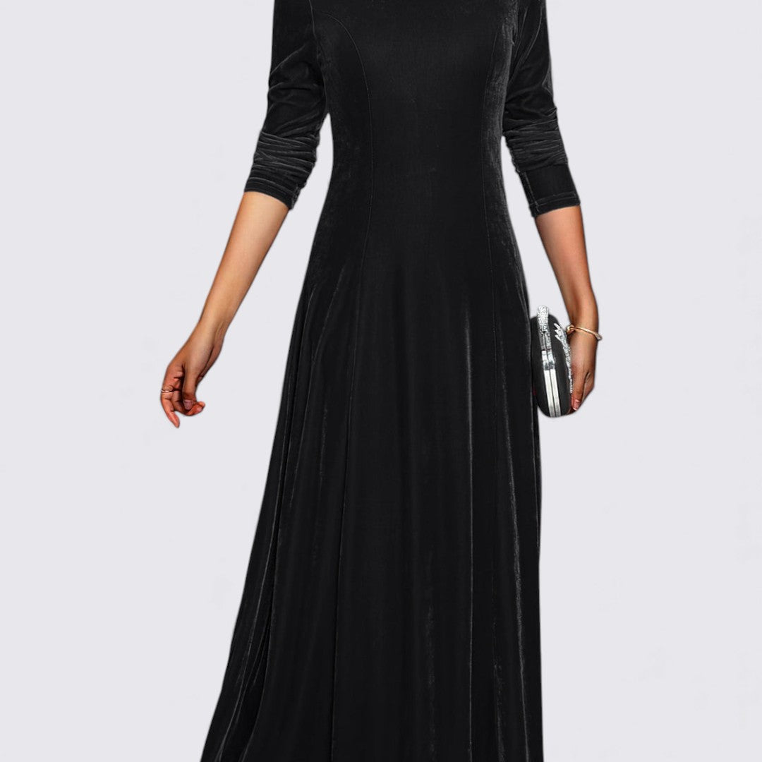 Ladies' Velvet Dress – Long Sleeves – Straight Cut