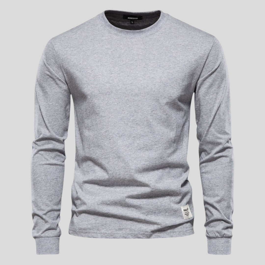 Men's Round Neck Jumper - Fitted Jumper - Long Sleeves