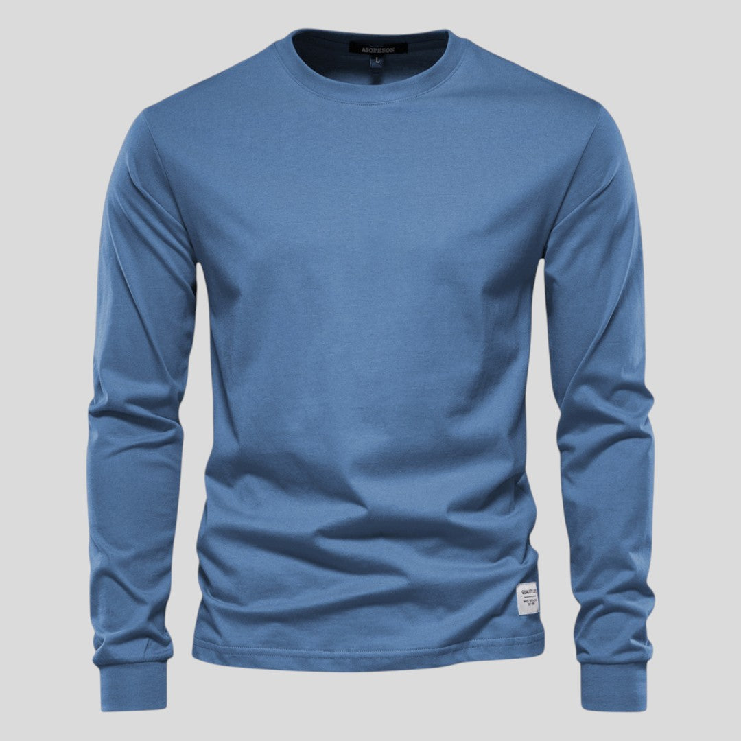 Men's Round Neck Jumper - Fitted Jumper - Long Sleeves