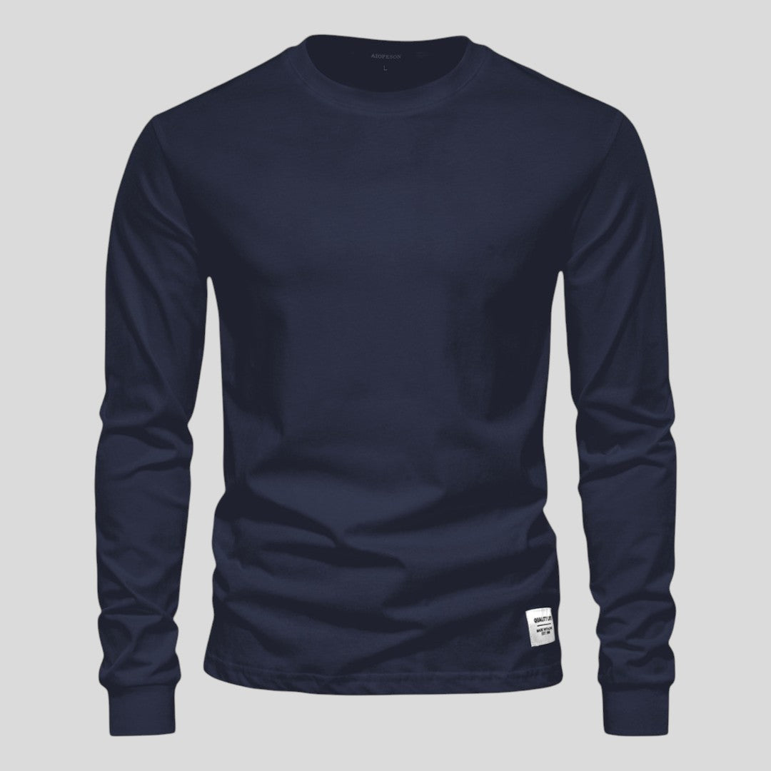 Men's Round Neck Jumper - Fitted Jumper - Long Sleeves