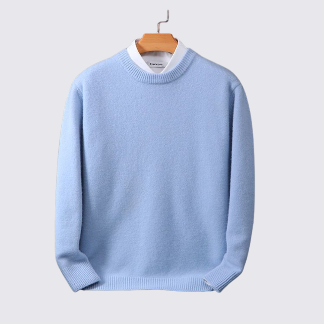 Men's Crew Neck Jumper - Classic Jumper - Ribbed Cuffs